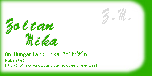 zoltan mika business card